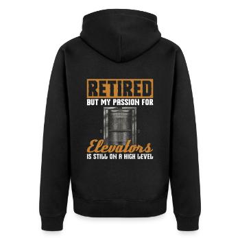 Pensioniertes Aufzugsmechaniker-design Für Einen - Unisex Premium Organic Zip Hoodie - black - Back - Nico (187cm)
