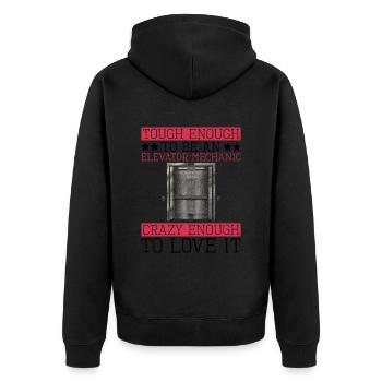 Aufzugstechniker-design Für Eine - Unisex Premium Organic Zip Hoodie - black - Back - Nico (187cm)