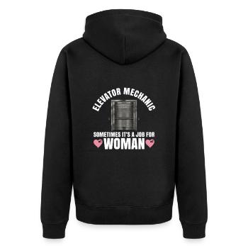 Aufzugsmechaniker-design Für Eine - Unisex Premium Organic Zip Hoodie - black - Back - Nico (187cm)