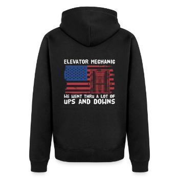 Aufzugsmechaniker-design Für Einen - Veste à capuche bio Premium Unisexe - noir - Dos - Nico (187cm)