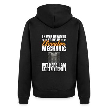 Aufzugstechniker-design Für Eine - Unisex Premium Organic Zip Hoodie - black - Back - Nico (187cm)