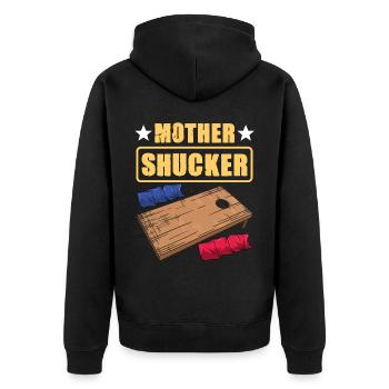 Lustiges Cornhole Corn Hole - Unisex Premium Bio Zip Hoodie - Schwarz - Hinten - Nico (187cm)