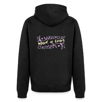 Maid Of Honor Bridesmaid Bachelorette Party Bridal - Unisex Premium Bio Zip Hoodie - Schwarz - Hinten - Nico (187cm)