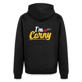 Lustiges Cornhole Corn Hole - Unisex Premium Bio Zip Hoodie - Schwarz - Hinten - Nico (187cm)
