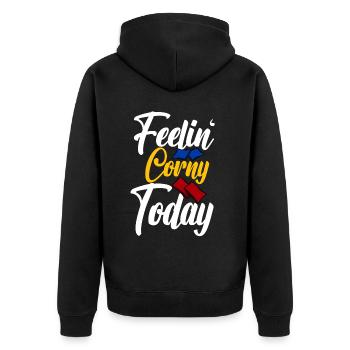 Funny Cornhole Corn Hole - Unisex Premium Organic Zip Hoodie - black - Back - Nico (187cm)
