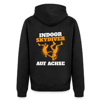 Indoor Skydiving Funny - Unisex Premium Organic Zip Hoodie - black - Back - Nico (187cm)