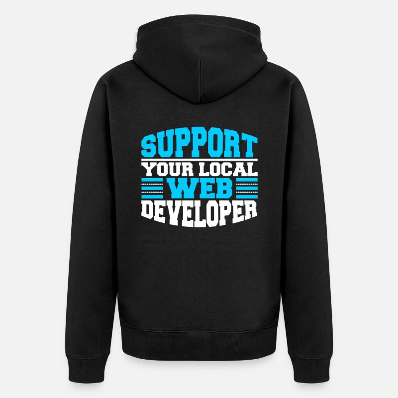 Web Entwickler Webdeveloper Unterstützung - Unisex Premium Bio Zip Hoodie - Schwarz