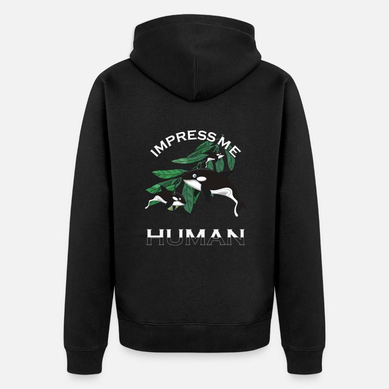 Orque Épaulard Drôle - Veste à capuche bio Premium Unisexe - noir