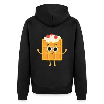 Gaufre Kawaii - Veste à capuche bio Premium Unisexe - noir - Dos - Nico (187cm)