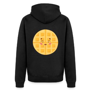 Mignon gaufre Doodle - Veste à capuche bio Premium Unisexe - noir - Dos - Nico (187cm)