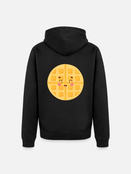 Mignon gaufre Doodle - Veste à capuche bio Premium Unisexe - noir