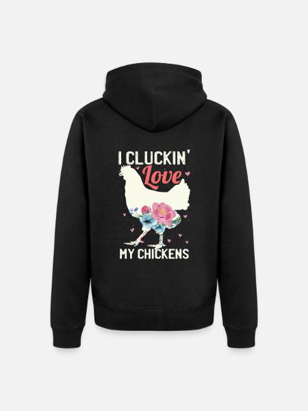J’aime mes poules - Veste à capuche bio Premium Unisexe - noir