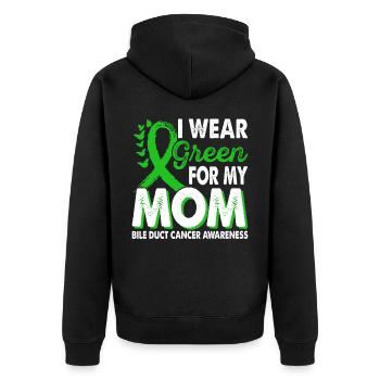 Wear green for the band of the month of the month - Unisex Premium Organic Zip Hoodie - black - Back - Nico (187cm)