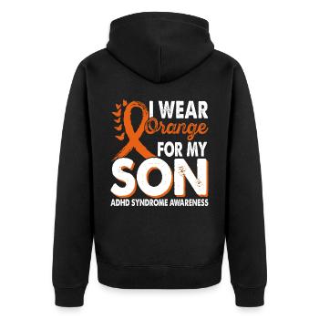 Portez de l’orange pour le - Veste à capuche bio Premium Unisexe - noir - Dos - Nico (187cm)