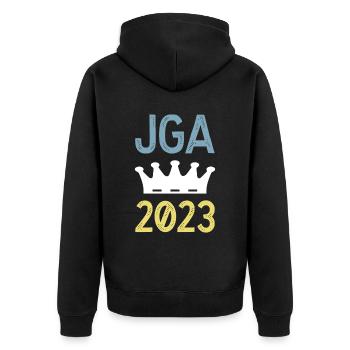 Jga 2023 Junggesellenabschied - Unisex Premium Bio Zip Hoodie - Schwarz - Hinten - Nico (187cm)