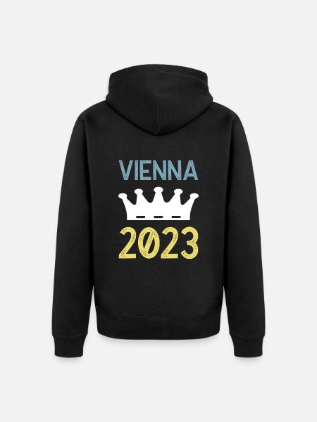 Vienna 2023 Wien Krone - Unisex Premium Organic Zip Hoodie - black