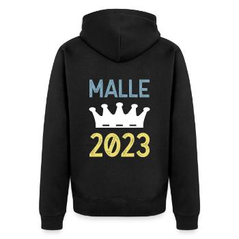 Malle 2023 Couronne - Veste à capuche bio Premium Unisexe - noir - Dos - Nico (187cm)