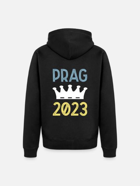 Prague 2023 Krona - Unisex Premium Organic Zip Hoodie - black
