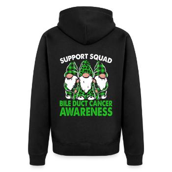 Support Squad Bile Duct Cancer Awareness Month - Unisex Premium Organic Zip Hoodie - black - Back - Nico (187cm)