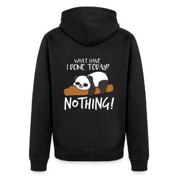 Do nothing panda sleep - Unisex Premium Organic Zip Hoodie - black - Back - Nico (187cm)