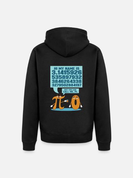 Hi My name is Pi - Unisex Premium Organic Zip Hoodie - black