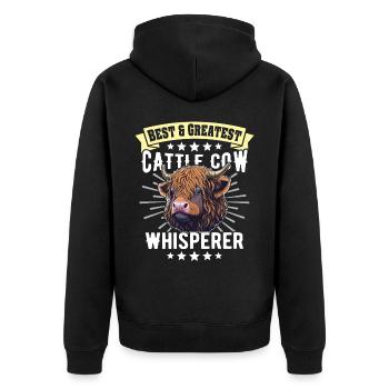 Highland cattle Cattle Cows - Unisex Premium Organic Zip Hoodie - black - Back - Nico (187cm)