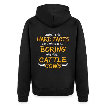 Highland cattle Cattle Cows - Unisex Premium Organic Zip Hoodie - black - Back - Nico (187cm)