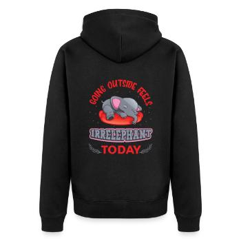 Nach Draußen Zu Gehen, Fühlt Sich Heute Faul An - Unisex Premium Bio Zip Hoodie - Schwarz - Hinten - Nico (187cm)