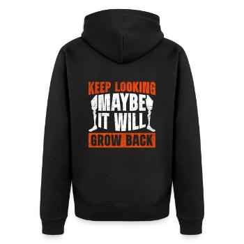 Prosthetic leg Keep Looking Maybe It Will Grow Back - Unisex Premium Organic Zip Hoodie - black - Back - Nico (187cm)