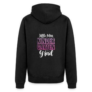 Kindergarten - Unisex Premium Bio Zip Hoodie - Schwarz - Hinten - Nico (187cm)