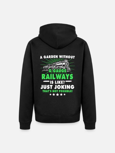 Garteneisenbahn Modelleisenbahn Spur G - Unisex Premium Bio Zip Hoodie - Schwarz