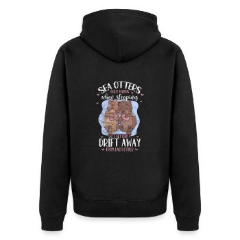 Otter - Unisex Premium Bio Zip Hoodie - Schwarz - Hinten - Nico (187cm)