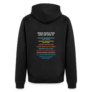 TDAH TDAH Déficit de l’attention Cadeau - Veste à capuche bio Premium Unisexe - noir - Dos - Nico (187cm)