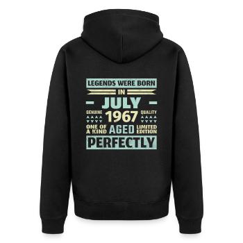 56ème Anniversaire Juillet Millésime 2005 Millésime - Veste à capuche bio Premium Unisexe - noir - Dos - Nico (187cm)