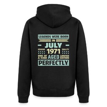 52ème Anniversaire Juillet Millésime 2005 - Veste à capuche bio Premium Unisexe - noir - Dos - Nico (187cm)