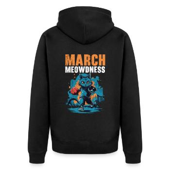 Basketball Cat Basketball Player I Love Basketball - Unisex Premium Organic Zip Hoodie - black - Back - Nico (187cm)