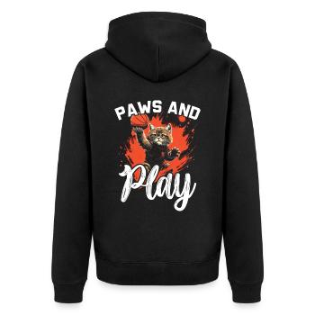 Basketball Cat Basketball Player I Love Basketball - Unisex Premium Organic Zip Hoodie - black - Back - Nico (187cm)
