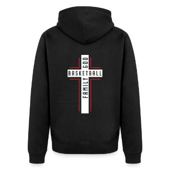 Basketball And Jesus Christ Christian Believer - Unisex Premium Organic Zip Hoodie - black - Back - Nico (187cm)