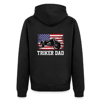 Motortrike Three Wheeled Motorcycle Triker - Unisex Premium Bio Zip Hoodie - Schwarz - Hinten - Nico (187cm)