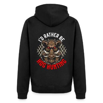 Man braucht ein Gewehr, um ein Reh zu töten, aber - Unisex Premium Bio Zip Hoodie - Schwarz - Hinten - Nico (187cm)
