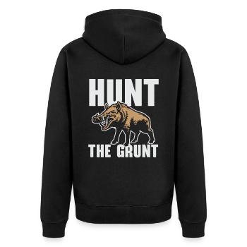 Hunt for the Grunt Wild Boar Wild Boar Hunters Sc - Unisex Premium Organic Zip Hoodie - black - Back - Nico (187cm)