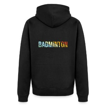 Badminton Rétro - Veste à capuche bio Premium Unisexe - noir - Dos - Nico (187cm)