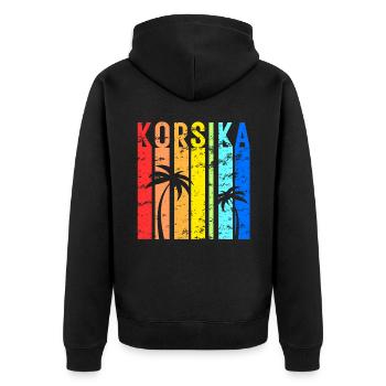 Corsica Holidays Corsica Corse Idea - Unisex Premium Organic Zip Hoodie - black - Back - Nico (187cm)