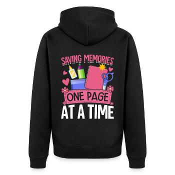 Scrapbooking Scrapbooker - Unisex Premium Bio Zip Hoodie - Schwarz - Hinten - Nico (187cm)