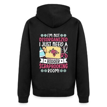 Scrapbooker - Unisex Premium Bio Zip Hoodie - Schwarz - Hinten - Nico (187cm)