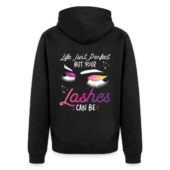 Esthetician Skincare Beautician - Unisex Premium Bio Zip Hoodie - Schwarz - Hinten - Nico (187cm)