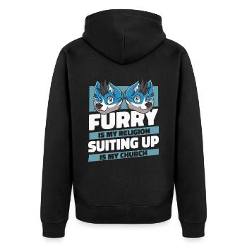 Furry Fandom Fursuits Drôle - Veste à capuche bio Premium Unisexe - noir - Dos - Nico (187cm)