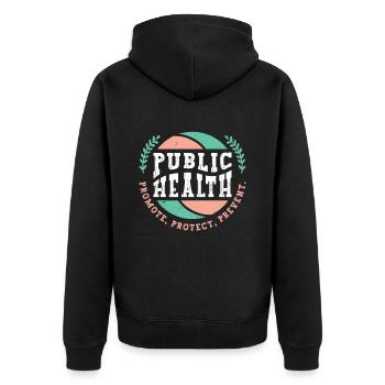 Santé publique Promouvoir Protéger Prévenir Virologue - Veste à capuche bio Premium Unisexe - noir - Dos - Nico (187cm)