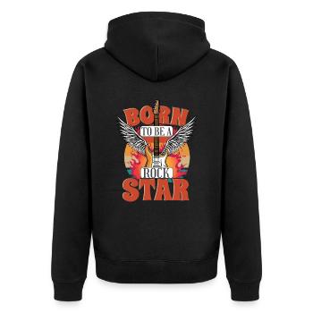 Born To Be A Rock Star Rock Music - Veste à capuche bio Premium Unisexe - noir - Dos - Nico (187cm)