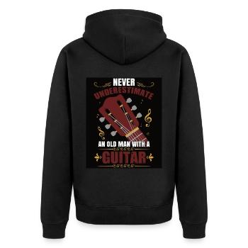 Fun Guitarist and Musician Band Fan Design - Unisex Premium Organic Zip Hoodie - black - Back - Nico (187cm)